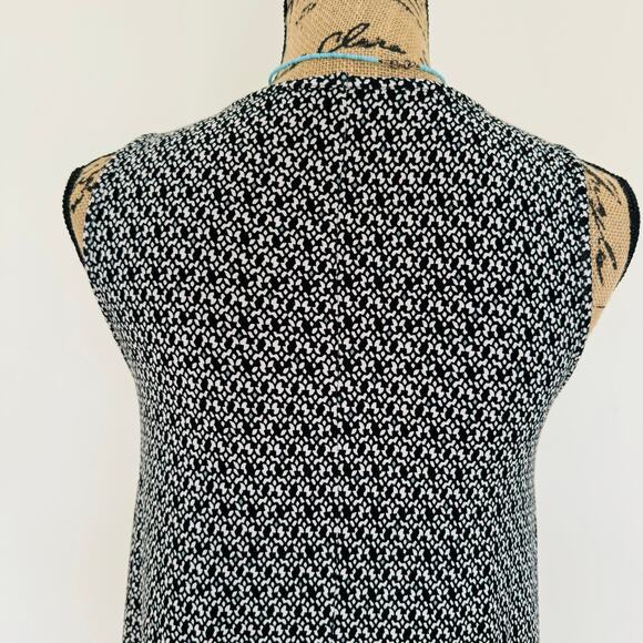 Ann Taylor LOFT Womens Black White Geometric Sleeveless Tank Flowy Dress XS NEW - Picture 4 of 6